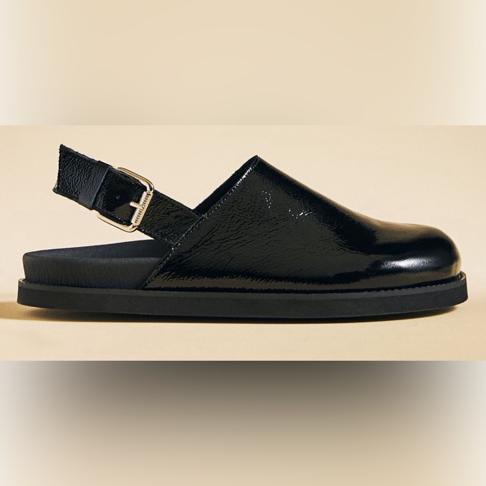 Pilcro for Anthropologie Patent Leather Slingback Clog. NIB